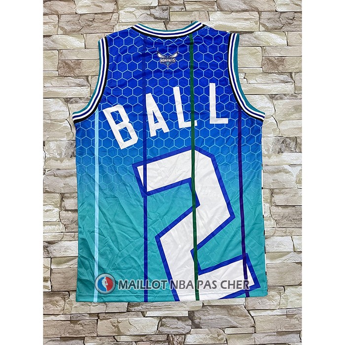 Maillot Charlotte Hornets Lamelo Ball NO 2 Mitchell & Ness Big Face Vert